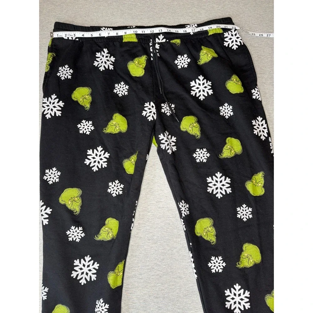 Celebrate Together The Grinch Christmas Sweatpants Mens‎ 2XL Black Snowflakes